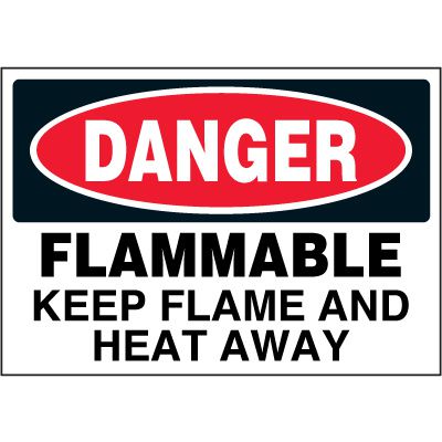 Danger Labels - Flammable Keep Flame & Heat Away