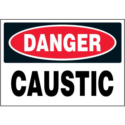 Chemical Hazard Labels - Danger Caustic