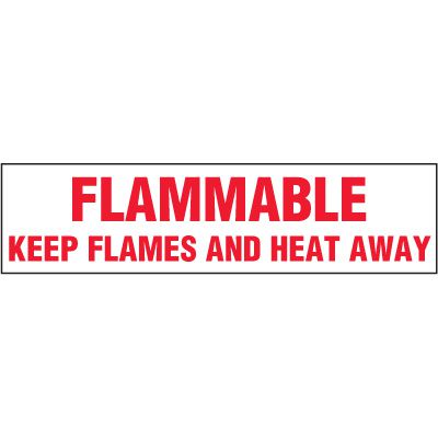 Chemical Hazard Labels - Flammable Keep Flames & Heat Away