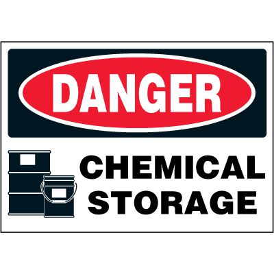 Chemical Hazard Labels - Danger Chemical Storage