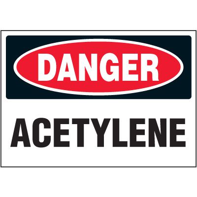 Chemical Hazard Labels - Danger Acetylene