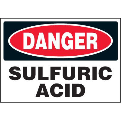 Chemical Hazard Labels - Danger Sulfuric Acid