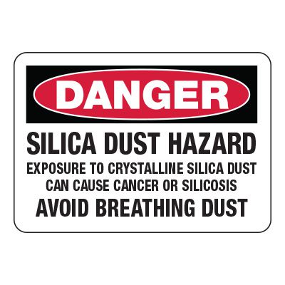 Chemical Warning Signs - Danger Silica Dust Hazard