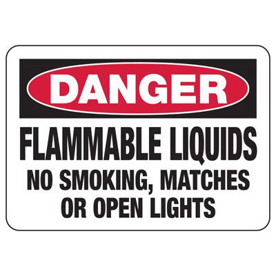 Danger Flammable Liquids No Smoking Sign