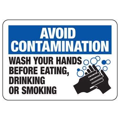 Avoid Contamination Wash Your Hands Sign