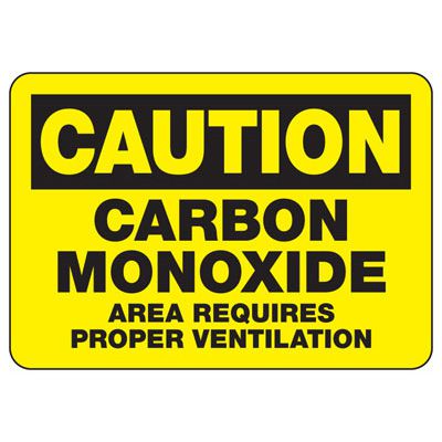 Caution Signs - Carbon Monoxide Area