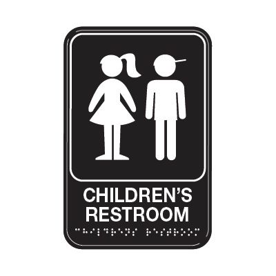 Children's Restroom - ADA Braille Tactile Signs
