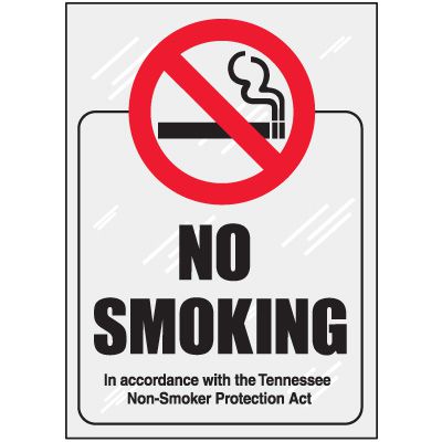 Tennessee No Smoking Window Decal