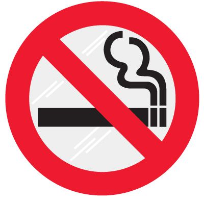 No Smoking Symbol - Clear Adhesive Labels