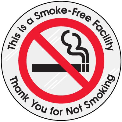 Smoke Free Facility Clear Adhesive Labels