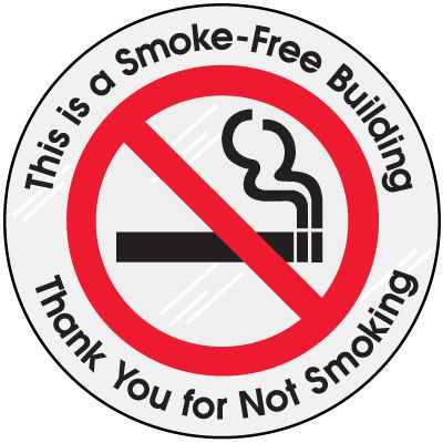Smoke Free Building Clear Adhesive Labels