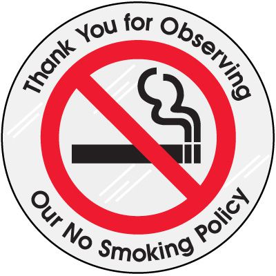 Smoking Policy Clear Adhesive Labels