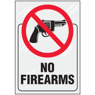 No Firearms Clear Label