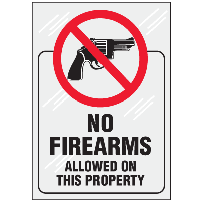 No Firearms On Property Clear Label