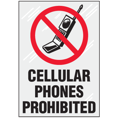 Cellular Phones Prohibited Clear Label
