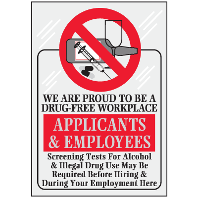 Drug Free Workplace Clear Label