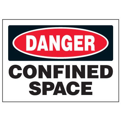 Cold Adhesion Safety Labels - Danger Confined Space