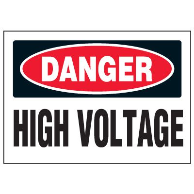 Cold Adhesion Safety Labels - Danger High Voltage