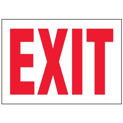 Cold Adhesion Safety Labels - Exit