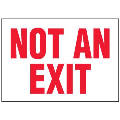 Cold Adhesion Safety Labels - Not An Exit