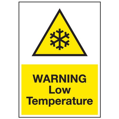 Cold Adhesion Safety Labels - Warning Low Temperature