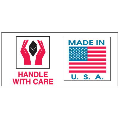 Shipping Labels - Handle With Care, Made In U.S.A