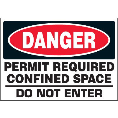Confined Space Labels - Permit Required
