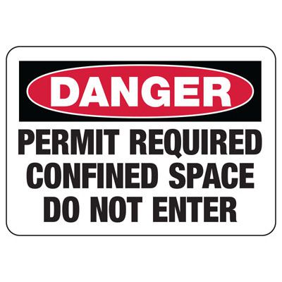 Danger Confined Space Sign - Permit Required, Do Not Enter
