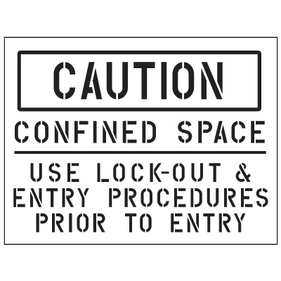 Caution Confined Space Stencil