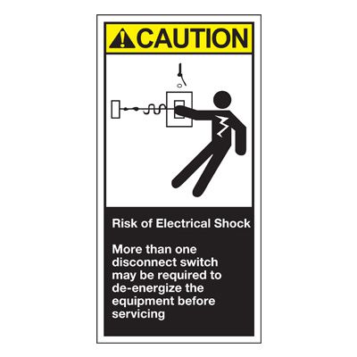 Conveyor Safety Labels - Caution Risk Of Electrical Shock