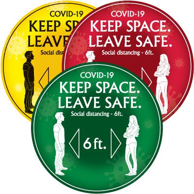 Temporary Floor Markers - COVID-19 Keep Space Leave Safe