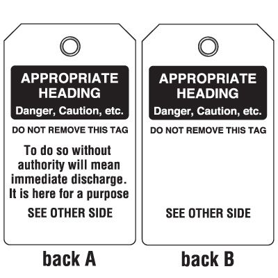 Custom Accident Prevention Tags