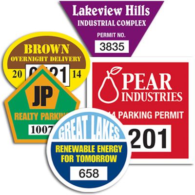 Custom Front And Back Adhesive Parking Permits