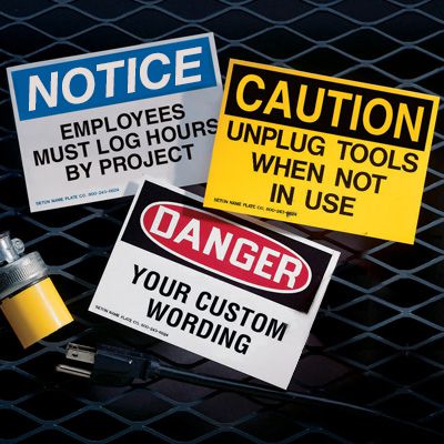 Custom OSHA Hazard Warning Labels