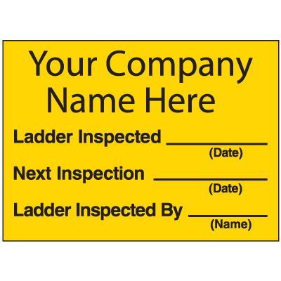 Custom Ladder Inspection Labels