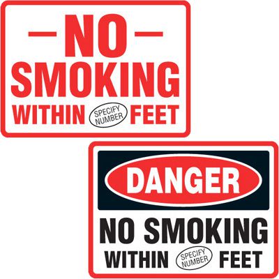 Custom No Smoking Industrial Signs