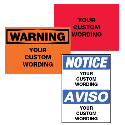Custom ToughWash® Harsh Washdown Adhesive Signs
