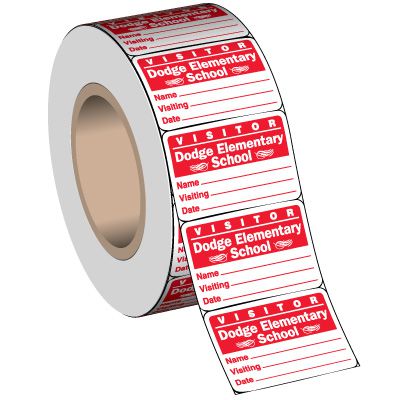 Custom-Worded Visitor Badges On-A-Roll
