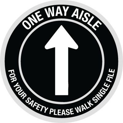 Custom One Way Aisle Floor Safety Signs