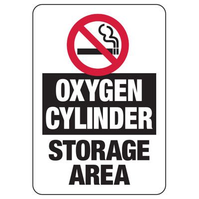 No Smoking Signs - Oxygen Cylinder Storage Area