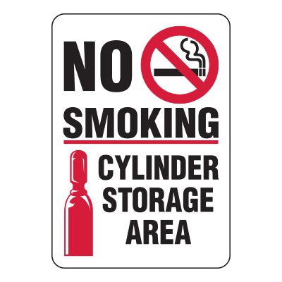 No Smoking Signs - Cylinder Storage Area