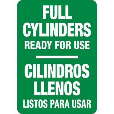 Bilingual Safety Sign - Full Cylinders Ready For Use