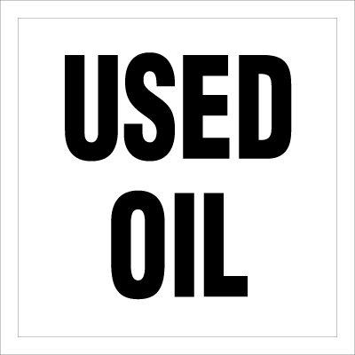 Used Oil Container Label