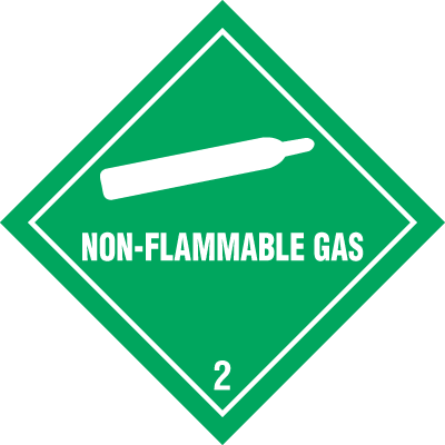 D.O.T. Shipping Labels - Non-Flammable Gas