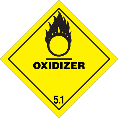 D.O.T. Oxidizer Shipping Labels