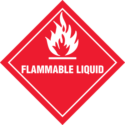 D.O.T. Flammable Liquid Shipping Labels