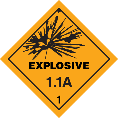 D.O.T. 1.1 Explosive Shipping Labels