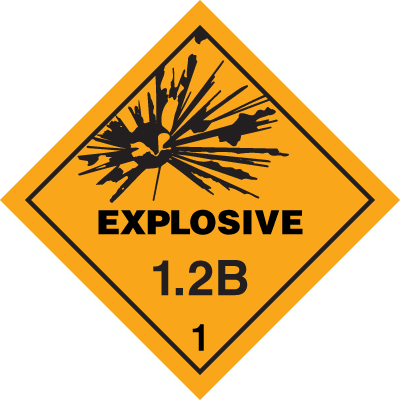 D.O.T. 1.2 Explosive Shipping Labels