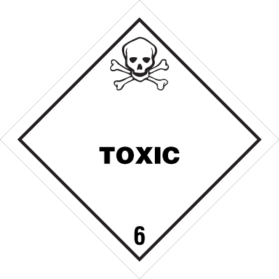 D.O.T. Toxic Class 6 Shipping Labels