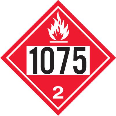 1075 Liquified Petroleum Gas - DOT Placards